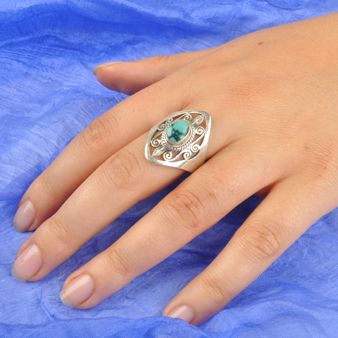 Перстень  с бирюзой, непальские украшения, этнические украшения, украшения ручной работы, серебро ручной работы, украшения из серебра, серебряное кольцо с бирюзой, индийский перстень, натуральная бирюза, бирюза в серебре