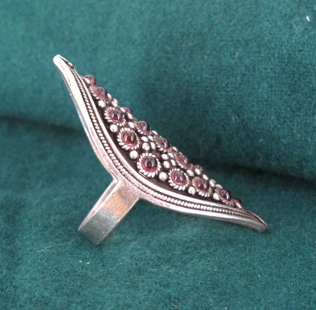 кольцо с гранатом, индийские украшения