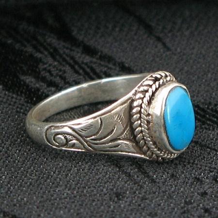 тибетское кольцо с бирюзой серебро