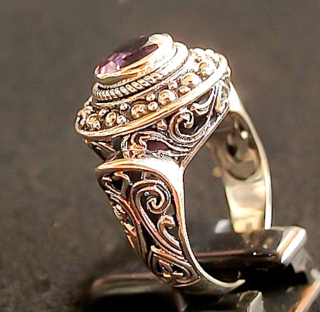 Перстень с аметистом "Балийская ночь"