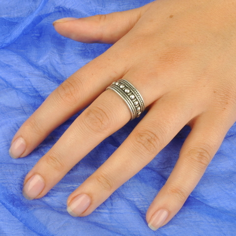 этническое кольцо, кольцо в стиле трайбл, серебряное кольцо, индийское серебро, восточные украшения, серебро ручной работы