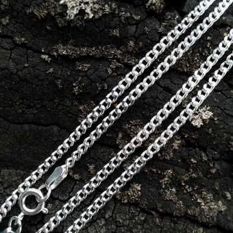 Цепь серебряная "Панцирь с алмазной огранкой" сечение 0,80 мм