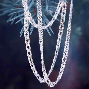 Цепь серебряная "Тройной ромб с алмазной огранкой" сечение 0,50 мм, Длина 60