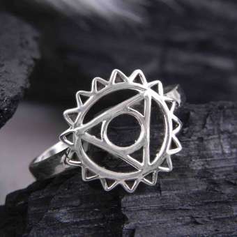 Кольцо с символом чакры "Вишудха"