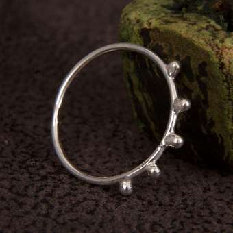 Серебряное кольцо "Точки"